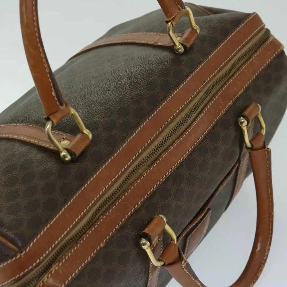 CELINE Macadam Canvas Boston Bag Pvc Brown